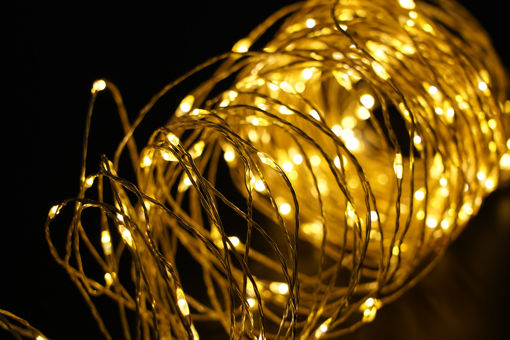 Λαμπάκια LED με χρυσό σύρμα 30L και μπαταρίες Θερμό-841011