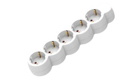 Picture of Πολύπριζο 5 θέσεων Σούκο  με 1,5m καλώδιο Λευκό