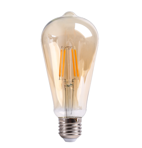 Εικόνα από Λάμπα LED ST64 Filament 8W E27 Amber 2700Κ Dimmable