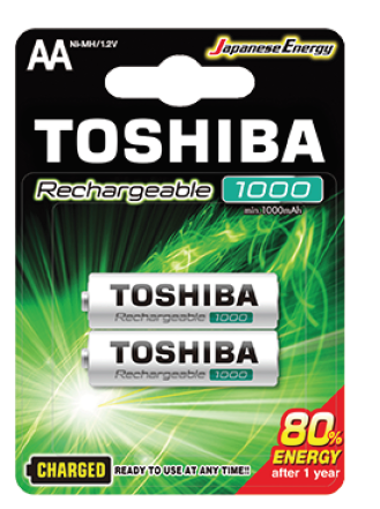 Εικόνα από Μπαταρία επαναφορτιζόμενη Toshiba AA 1000mAh (blister 2 pcs)