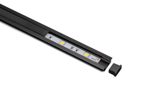 Εικόνα από Προφίλ αλουμ. + κάλυμμα μαύρο ή λευκό  για λεντοταινία χωνευτό