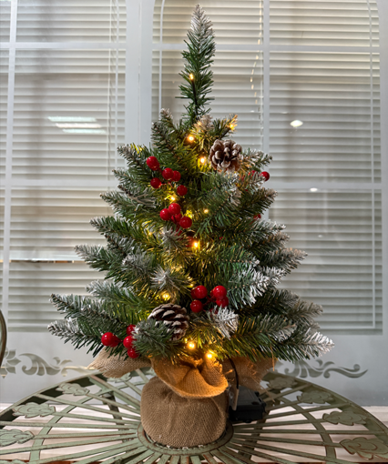 Εικόνα από Φωτιζόμενο δεντράκι 60εκ. 40L LED μπαταρίας με στολίδια IP44