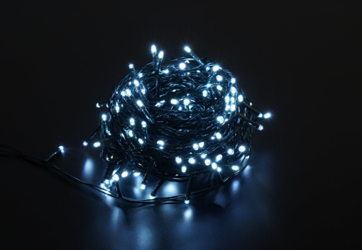 Εικόνα από Λαμπάκια LED 100L 5m Ψυχρό+ επέκταση  +7 προγράμματα + σταθερό 31V IP44 χωρίς τροφοδοτικό
