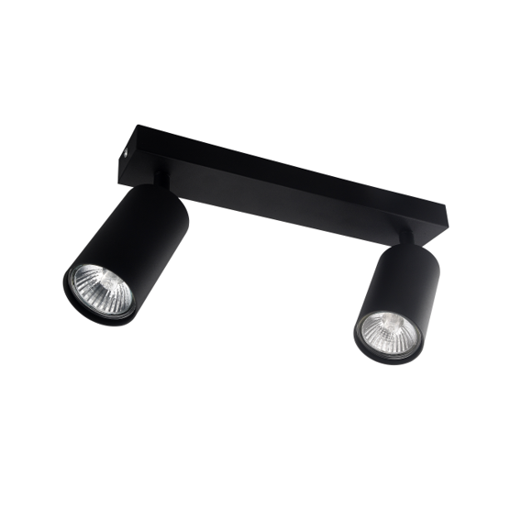 Εικόνα από Σποτ διπλή μπάρα Dario 2xGU10 Φ55mm κινητό Μαύρο
