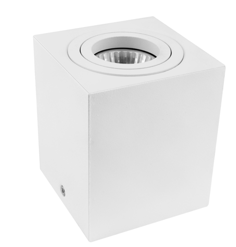 Εικόνα από Σποτ οροφής Libra GU10 με ρυθμιζόμενη κλίση 80x80mm τετράγωνο  Λευκό